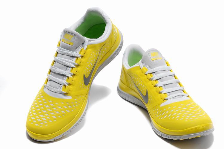 Nike Free 3.0 V4 Mens Shoes Yellow Grey White - Click Image to Close